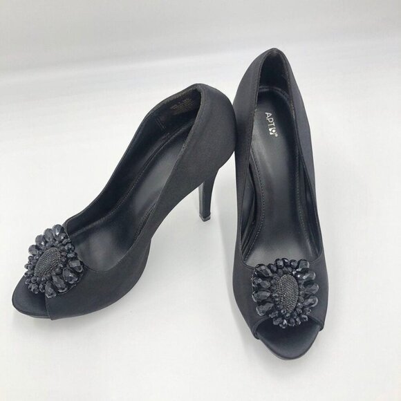 Apt. 9 Black heels Embellished Heels Size 7 - Picture 1 of 7